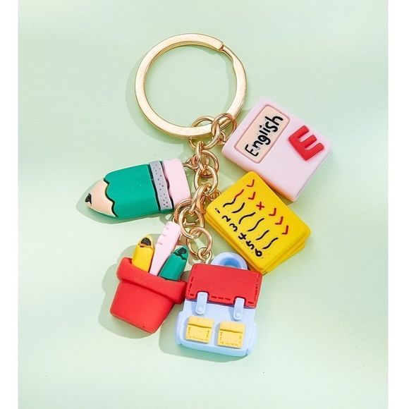 Books School Keychain/Purse 🎒 Charm ~ 📖 🎁 💝 📚 🏫 - Picture 1 of 3